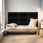 Polsterpaneel aus Kunstleder, schwarz Polsterpaneel aus Kunstleder, schwarz